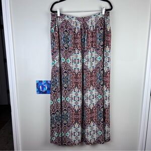 Earthbound Trading Company Boho Maxi Aztec Viscose  Skirt Red Blue Western XL